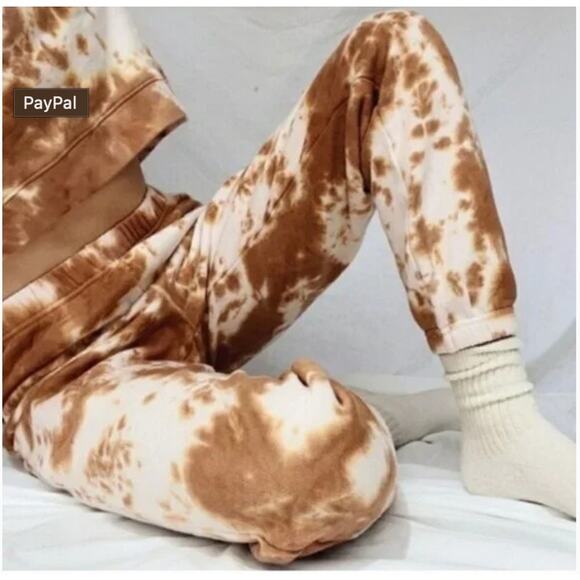 MATE The Label Tie Dye Fleece Relaxed Organic Cotton Jogger Sweatpants XS - Picture 1 of 13